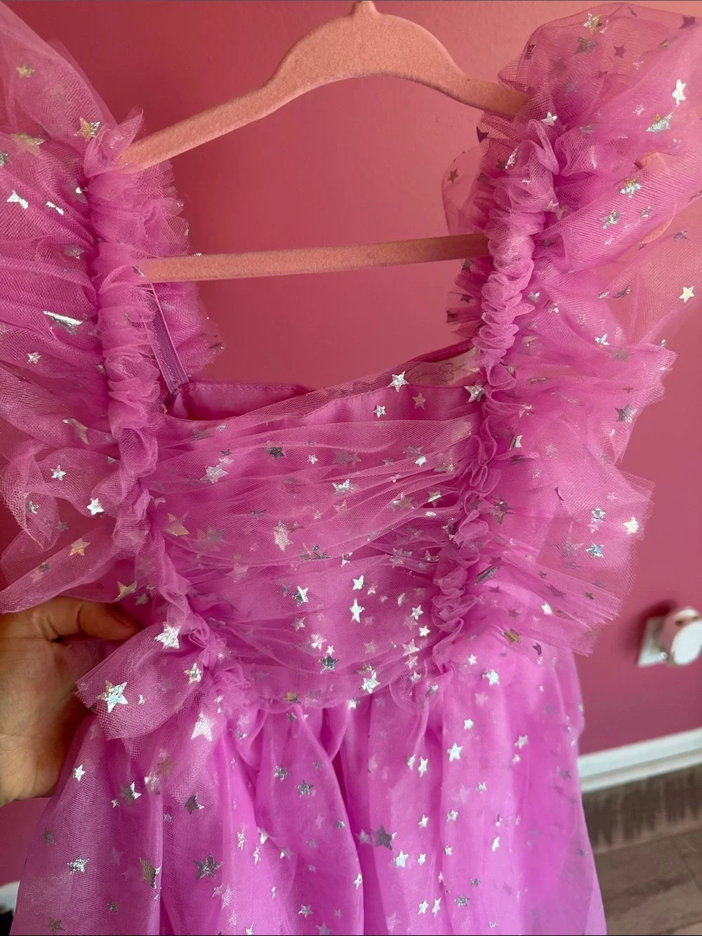 Pink Star Tulle Kids Costume Dress